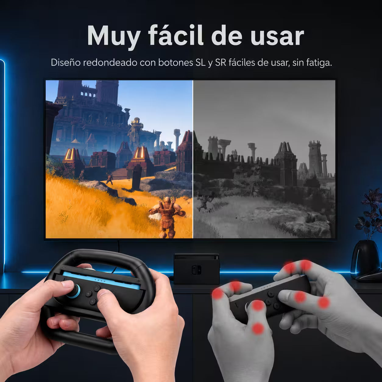 Volante para Joy-Con Nintendo Switch 2 - Pack x2 L+R Simulador Conducción Carreras