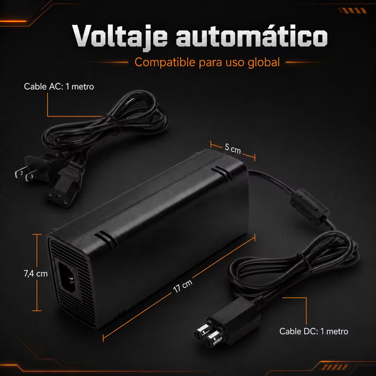 Fuente de Poder Genérica Xbox 360 Slim | Voltaje Automático Indicador LED