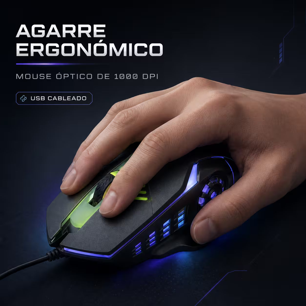 Combo Teclado y Mouse Gamer WB-550 RGB - Membrana 104 Teclas Anti-Ghost USB