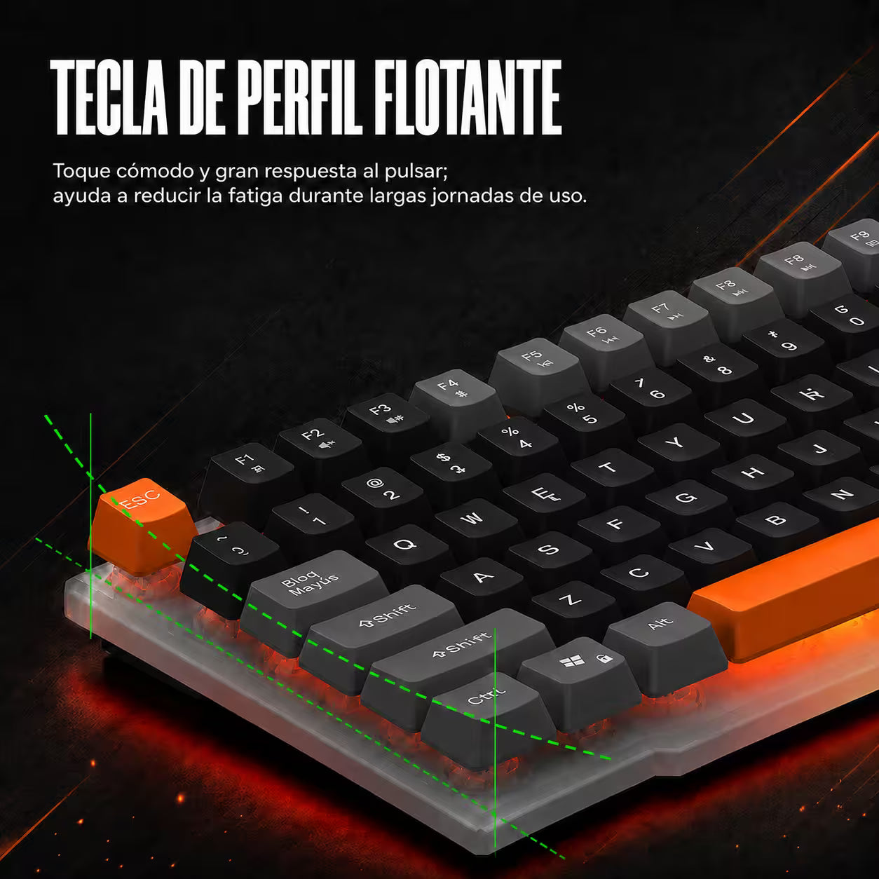 Combo Teclado y Mouse Gamer RGB AOAS A-1020 Negro USB – 104 Teclas con Ñ | DPI 800/1200/1600