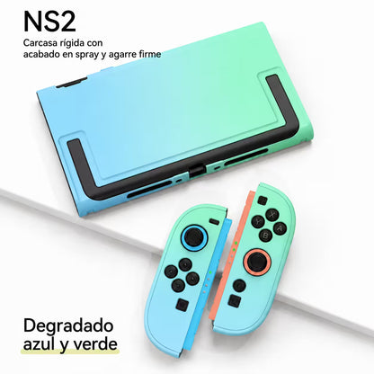 Carcasa Acrílica Nintendo Switch 2 – Degradado Verde Menta & Azul | Split Design