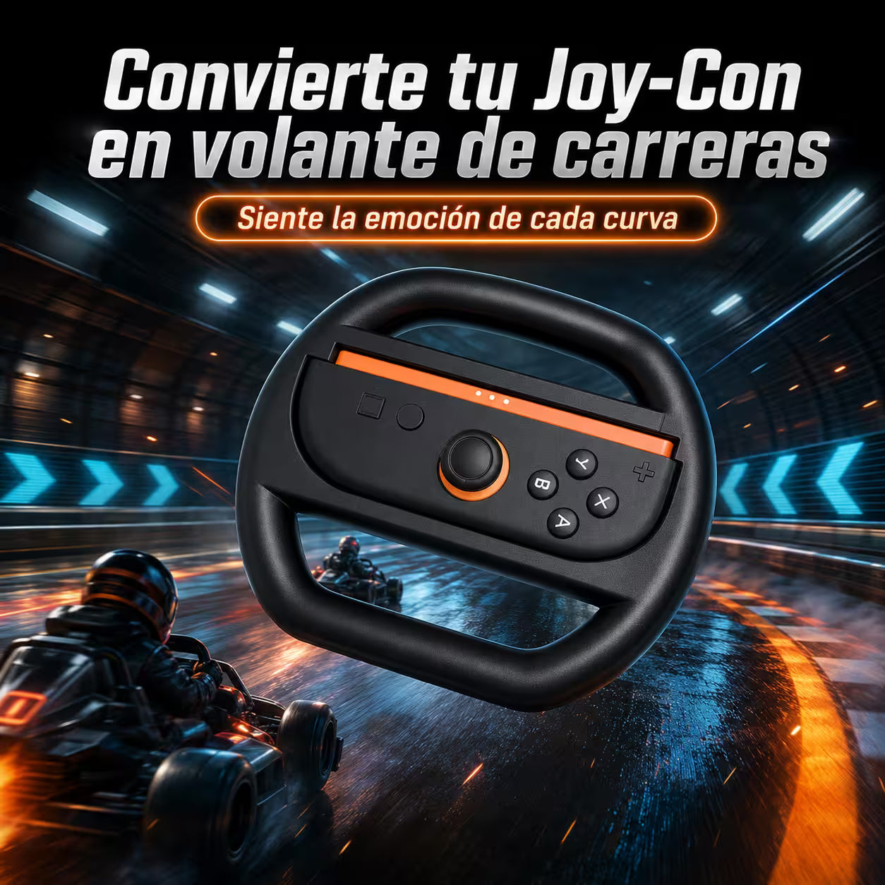 Volante para Joy-Con Nintendo Switch 2 - Pack x2 L+R Simulador Conducción Carreras