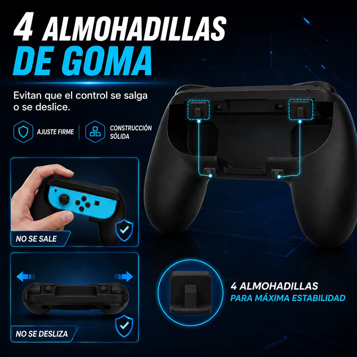 Soporte Controller Grip para Joy-Con Nintendo Switch | Ergónomico Antideslizante