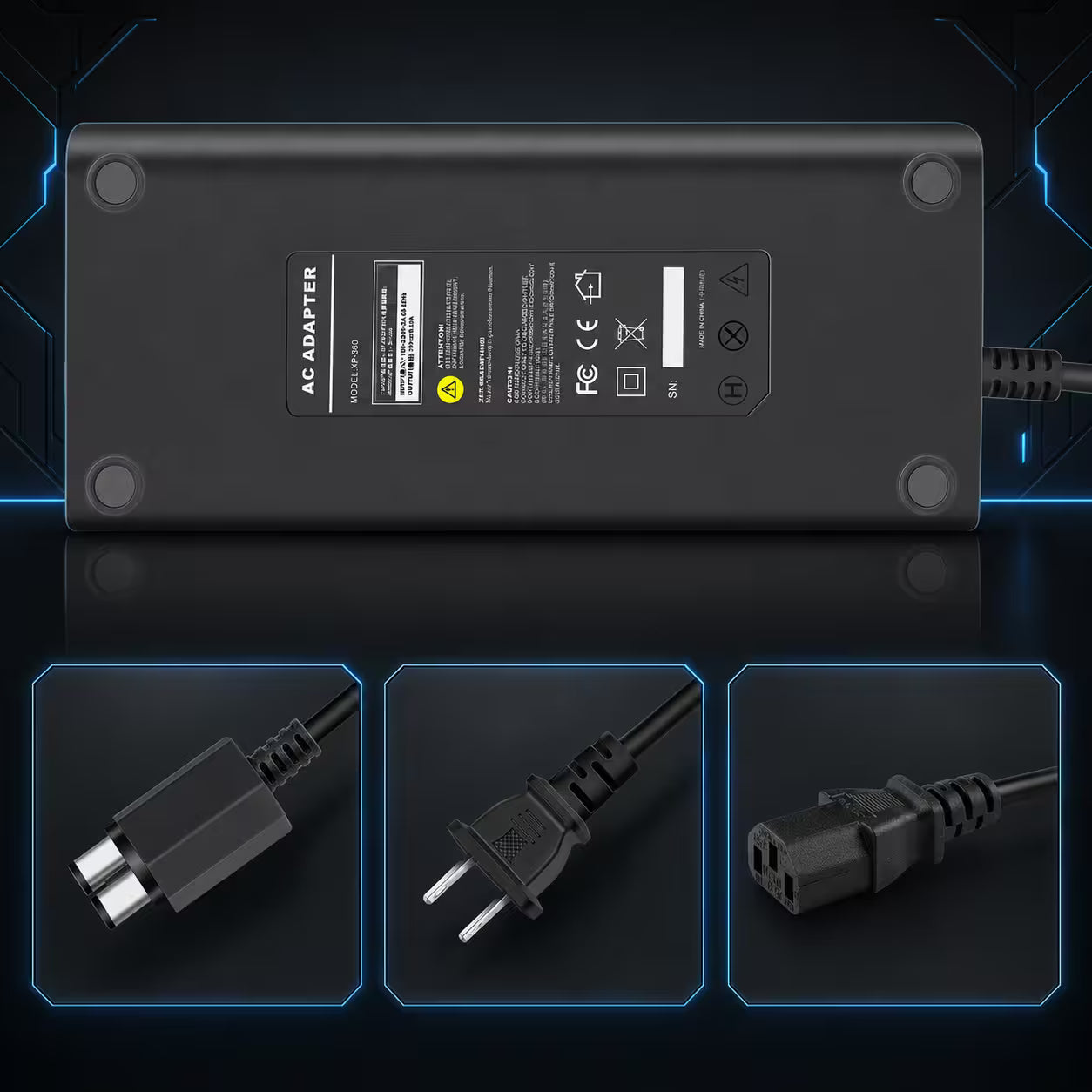 Fuente de Poder Genérica Xbox 360 Slim | Voltaje Automático Indicador LED