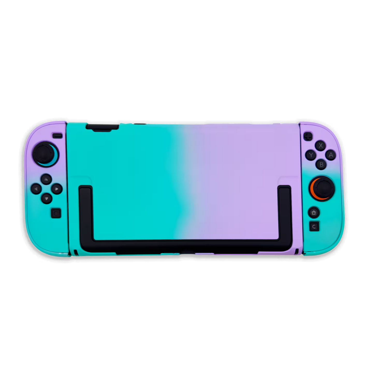 Funda Protectora Bicolor Gradiante Verde-Lila| Nintendo Switch 2 (Diseño Dividido)