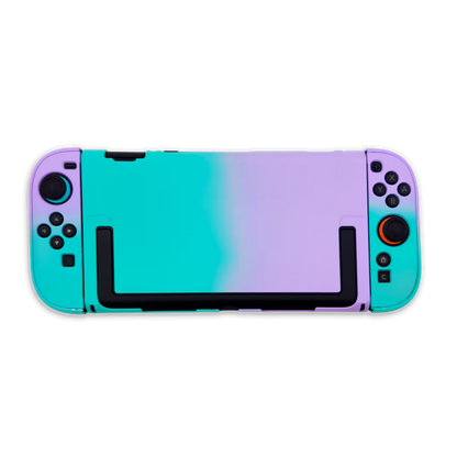 Funda Protectora Bicolor Gradiante Verde-Lila| Nintendo Switch 2 (Diseño Dividido)