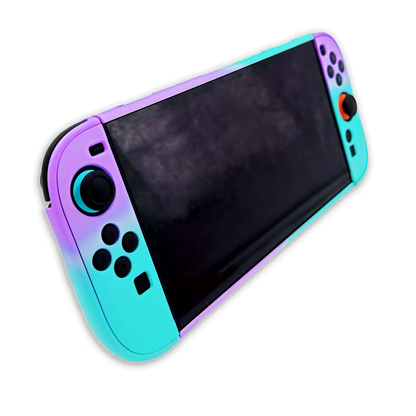 Funda Protectora Bicolor Gradiante Verde-Lila| Nintendo Switch 2 (Diseño Dividido)