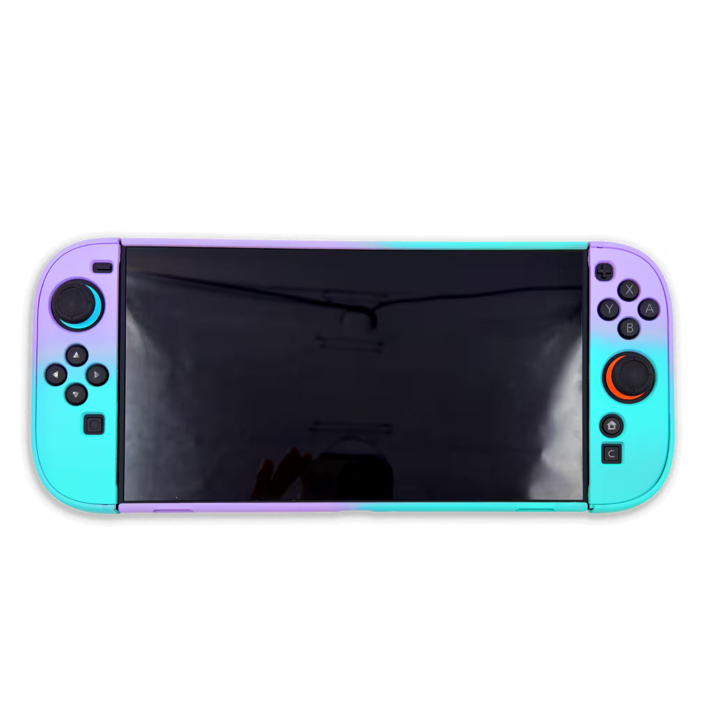 Funda Protectora Bicolor Gradiante Verde-Lila| Nintendo Switch 2 (Diseño Dividido)