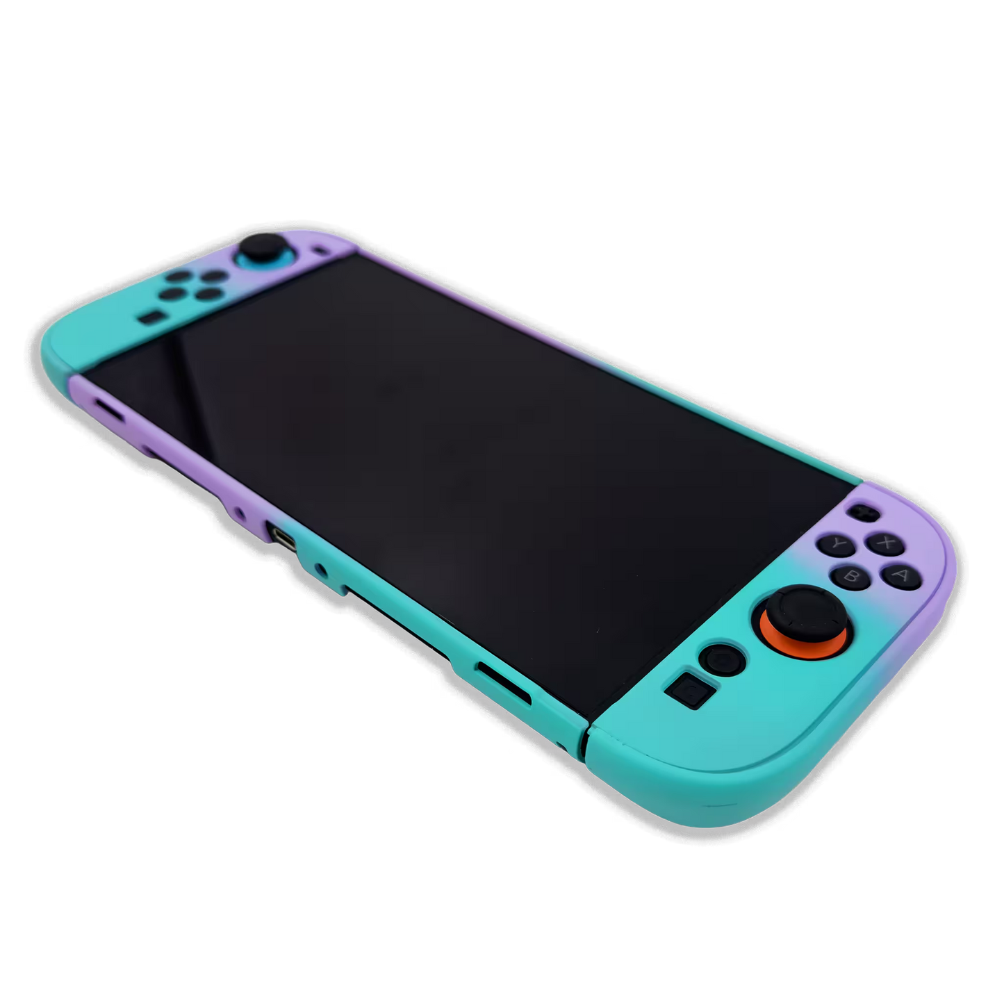 Funda Protectora Bicolor Gradiante Verde-Lila| Nintendo Switch 2 (Diseño Dividido)