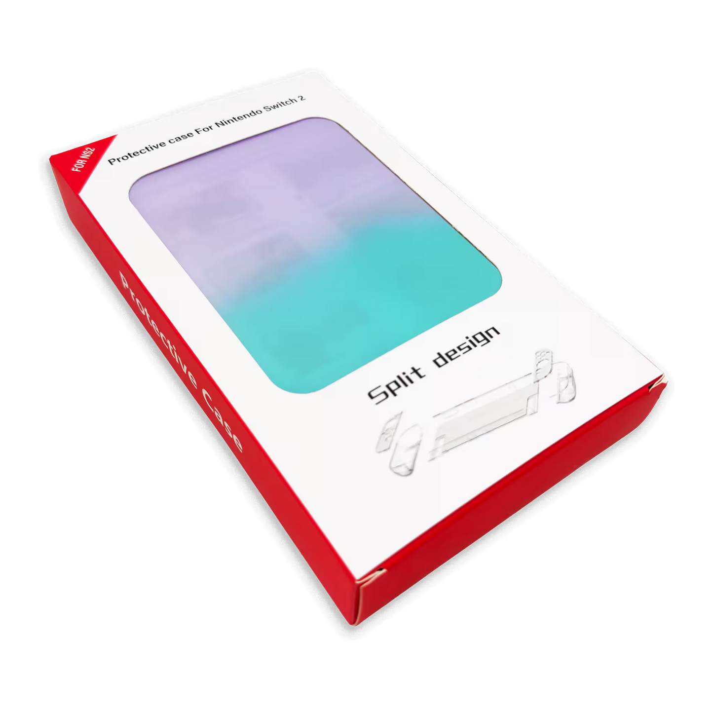 Funda Protectora Bicolor Gradiante Verde-Lila| Nintendo Switch 2 (Diseño Dividido)