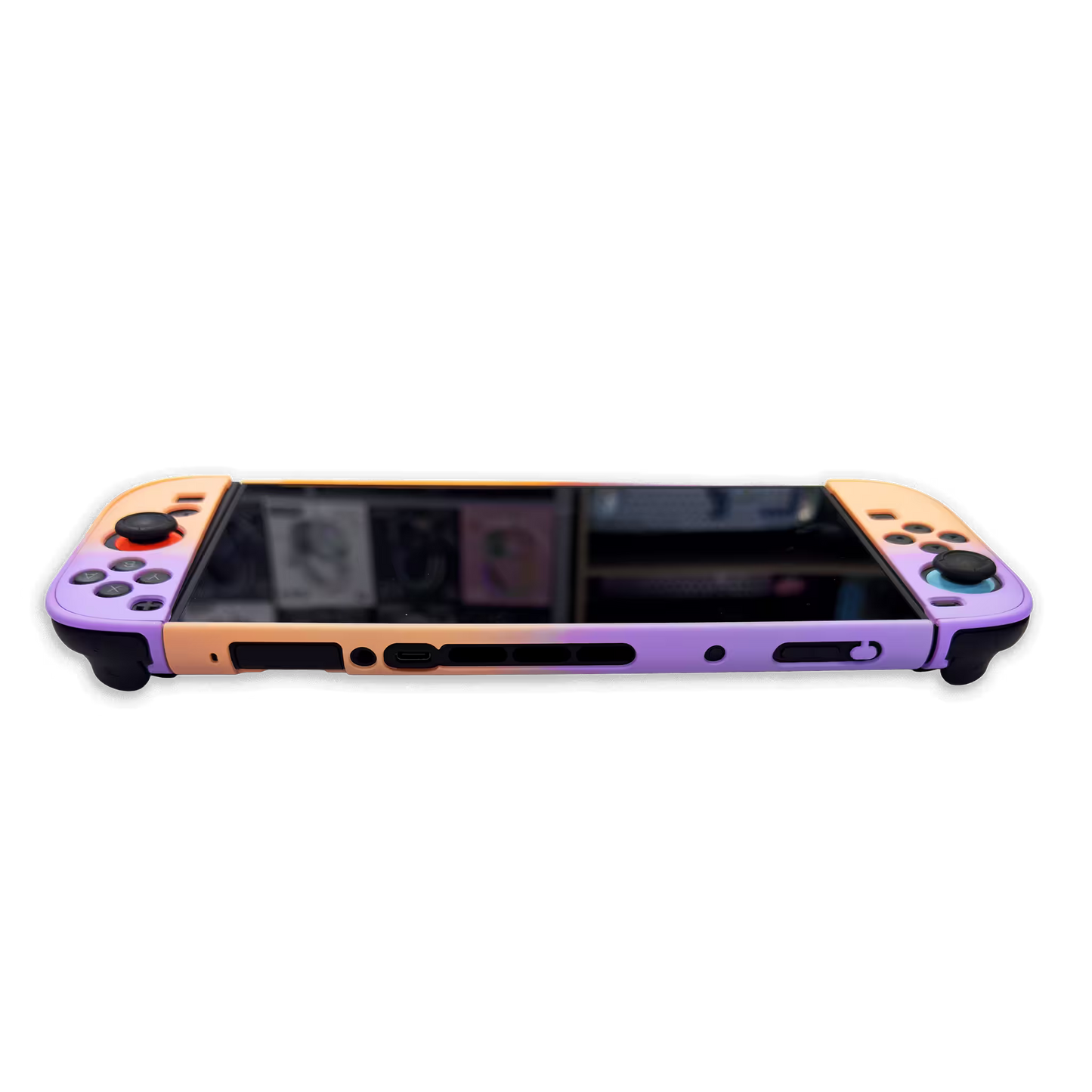 Funda Protectora Bicolor Gradiante Rosado-Lila| Nintendo Switch 2 (Diseño Dividido)