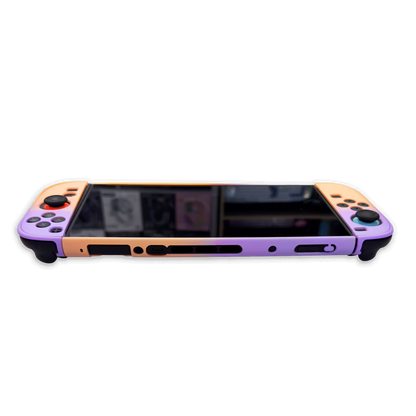 Funda Protectora Bicolor Gradiante Rosado-Lila| Nintendo Switch 2 (Diseño Dividido)