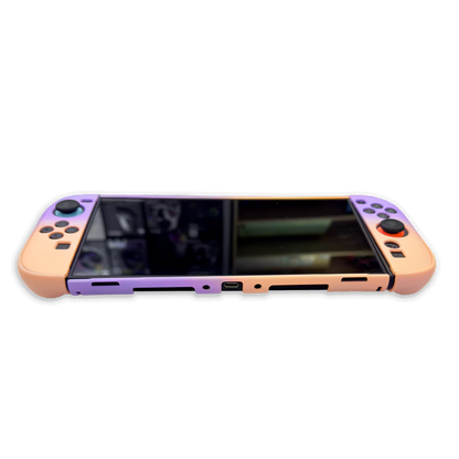Funda Protectora Bicolor Gradiante Rosado-Lila| Nintendo Switch 2 (Diseño Dividido)