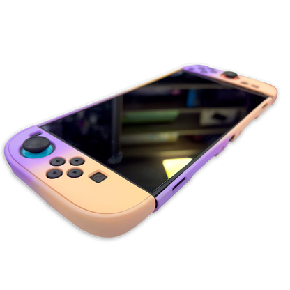 Funda Protectora Bicolor Gradiante Rosado-Lila| Nintendo Switch 2 (Diseño Dividido)