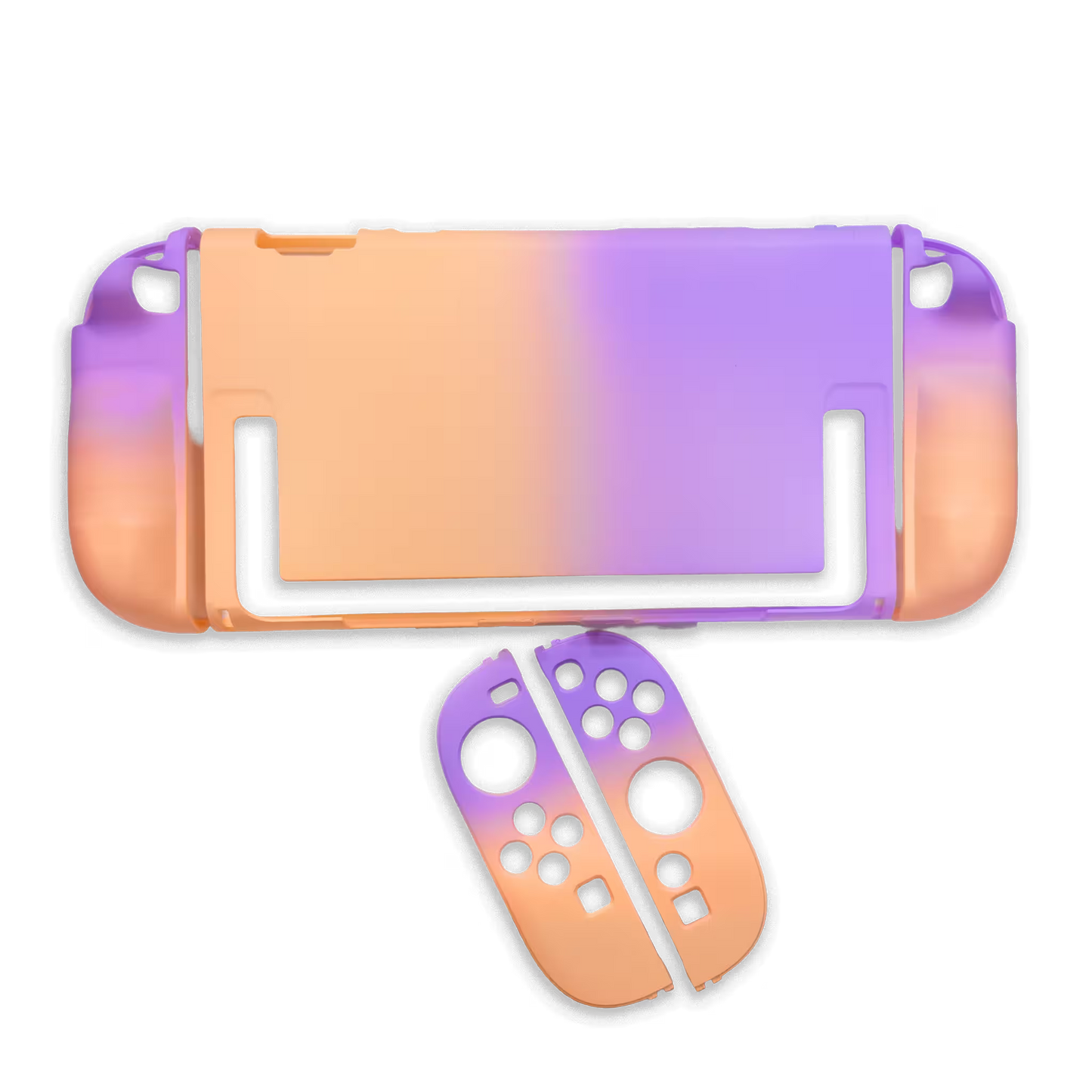 Funda Protectora Bicolor Gradiante Rosado-Lila| Nintendo Switch 2 (Diseño Dividido)