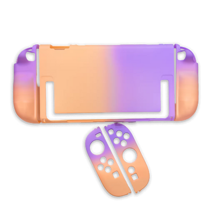 Funda Protectora Bicolor Gradiante Rosado-Lila| Nintendo Switch 2 (Diseño Dividido)