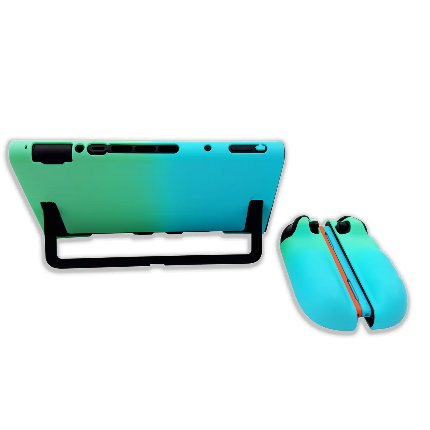 Funda Protectora Bicolor Gradiante Verde-Azul| Nintendo Switch 2 (Diseño Dividido)