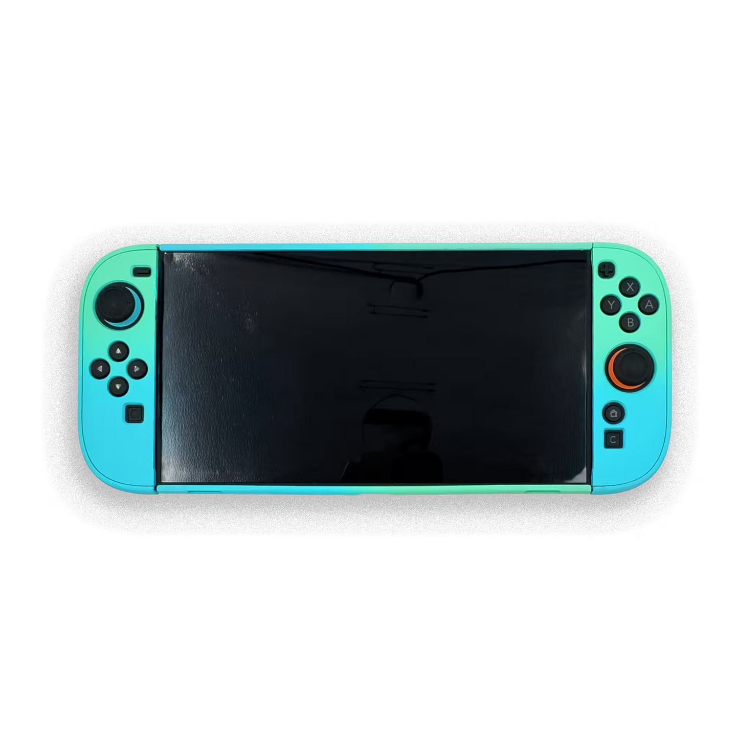 Funda Protectora Bicolor Gradiante Verde-Azul| Nintendo Switch 2 (Diseño Dividido)