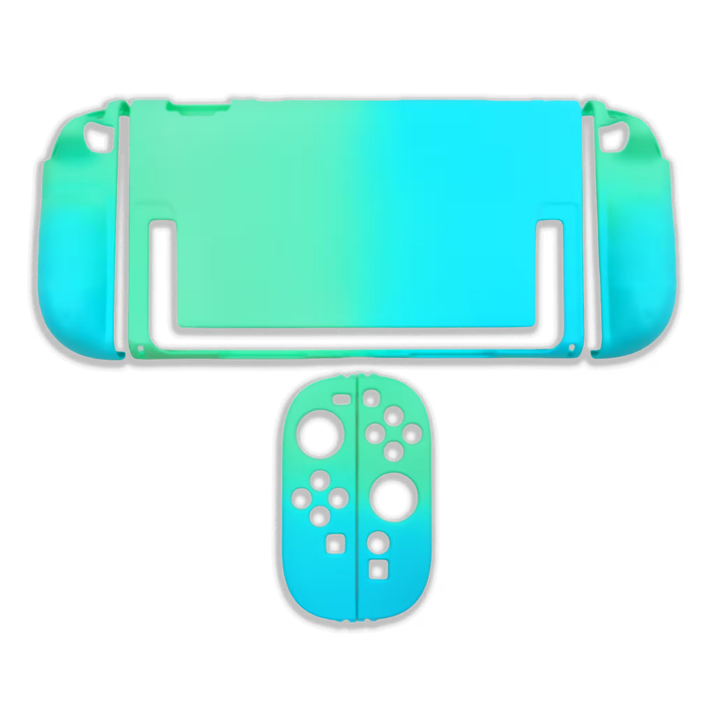 Funda Protectora Bicolor Gradiante Verde-Azul| Nintendo Switch 2 (Diseño Dividido)