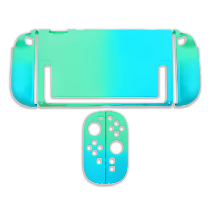Funda Protectora Bicolor Gradiante Verde-Azul| Nintendo Switch 2 (Diseño Dividido)