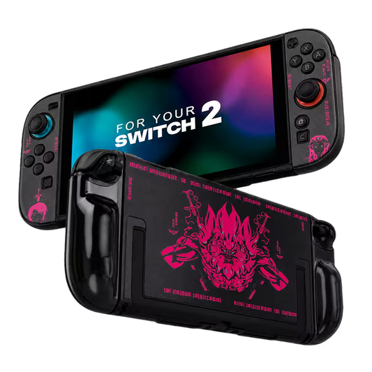 Carcasa Acrílica Nintendo Switch 2 – Zelda Negro & Fucsia Neón | Split Design