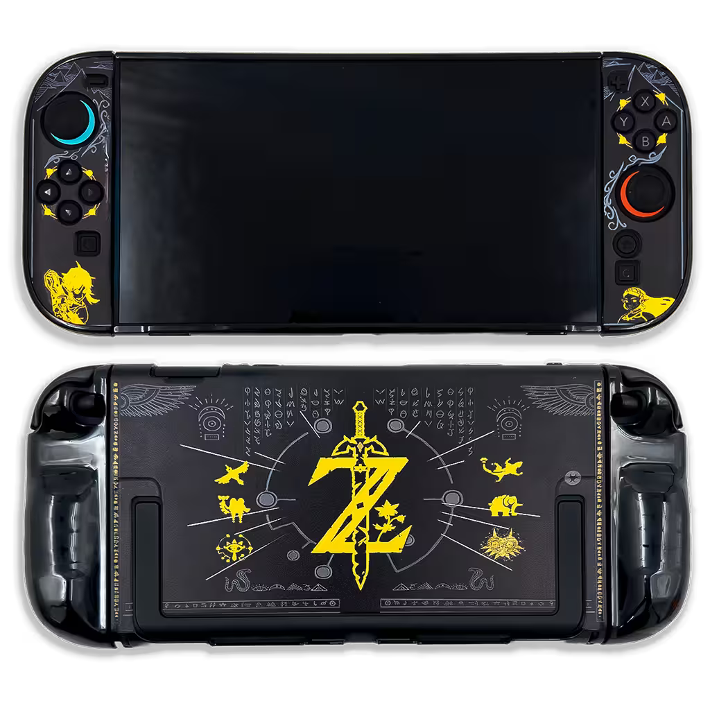 Carcasa Acrílica Nintendo Switch 2 – Zelda Negro & Dorado | Split Design