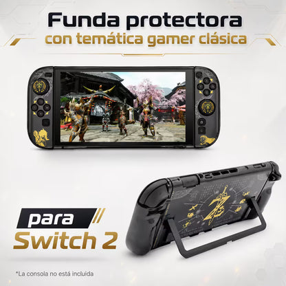 Carcasa Acrílica Nintendo Switch 2 – Zelda Negro & Dorado | Split Design
