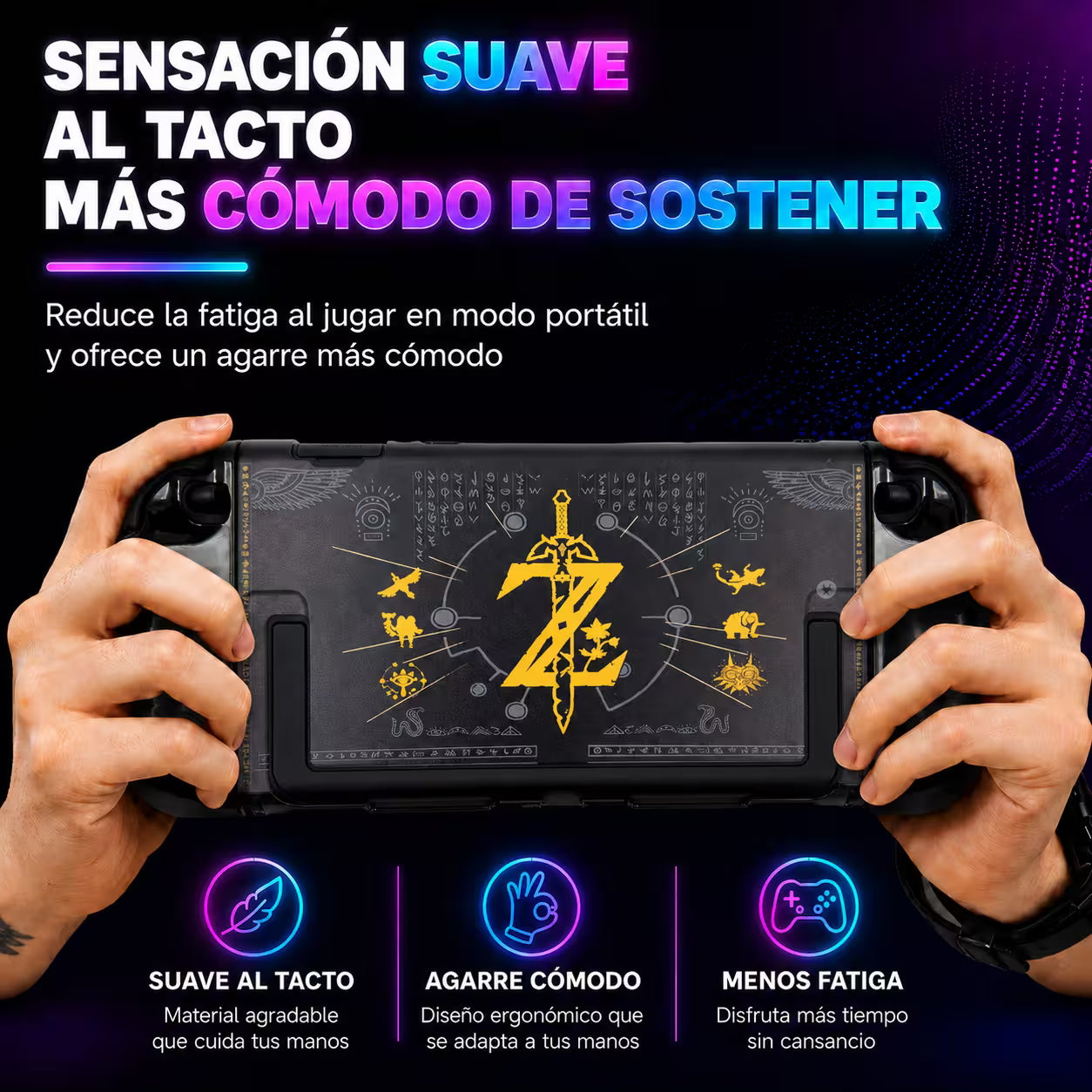 Carcasa Acrílica Nintendo Switch 2 – Zelda Negro & Dorado | Split Design