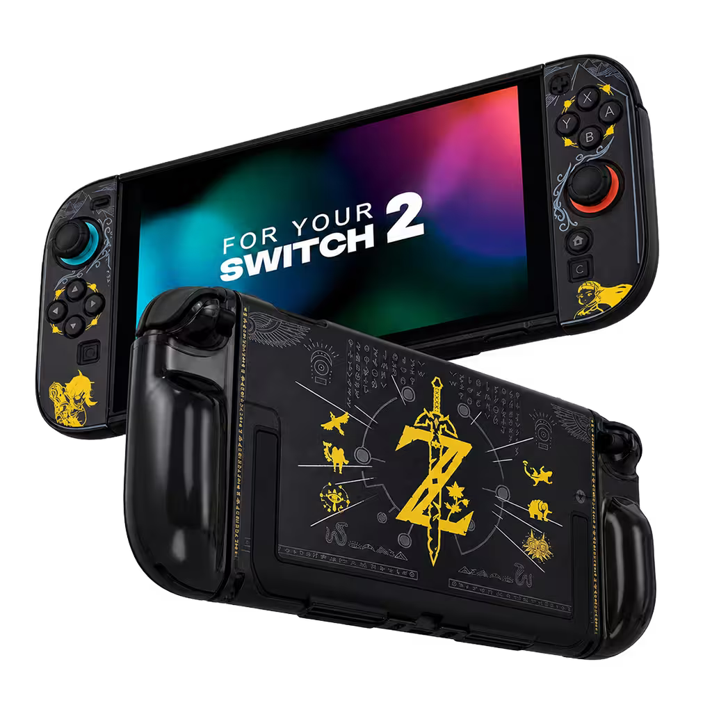 Carcasa Acrílica Nintendo Switch 2 – Zelda Negro & Dorado | Split Design