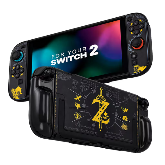 Carcasa Acrílica Nintendo Switch 2 – Zelda Negro & Dorado | Split Design