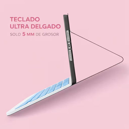 Combo Teclado Mouse AOAS AS-110 Azul - Bluetooth 5.2 Teclado Recargable Type-C con Ñ