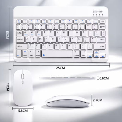 Combo Teclado Mouse AOAS AS-110 Blanco - Bluetooth 5.2 Teclado Recargable Type-C con Ñ