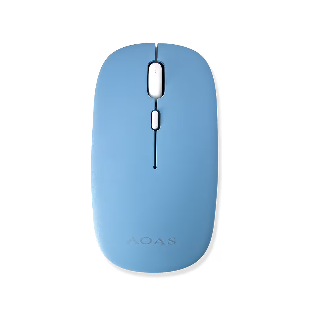 Combo Teclado Mouse AOAS AS-110 Azul - Bluetooth 5.2 Teclado Recargable Type-C con Ñ