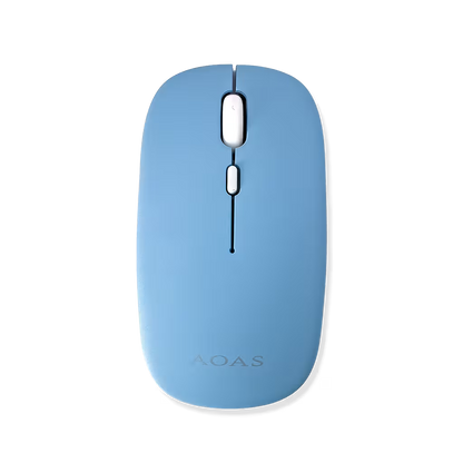 Combo Teclado Mouse AOAS AS-110 Azul - Bluetooth 5.2 Teclado Recargable Type-C con Ñ