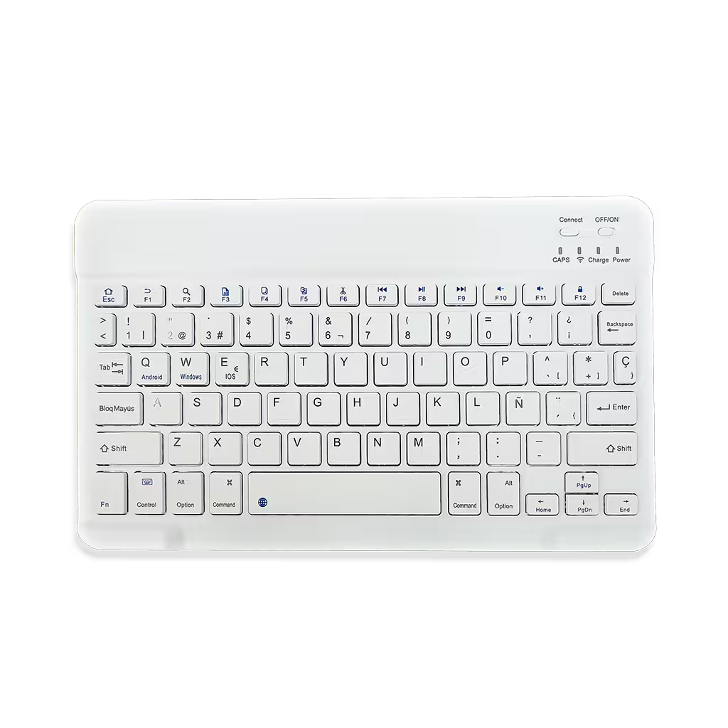 Combo Teclado Mouse AOAS AS-110 Blanco - Bluetooth 5.2 Teclado Recargable Type-C con Ñ