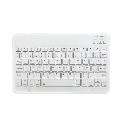 Combo Teclado Mouse AOAS AS-110 Blanco - Bluetooth 5.2 Teclado Recargable Type-C con Ñ