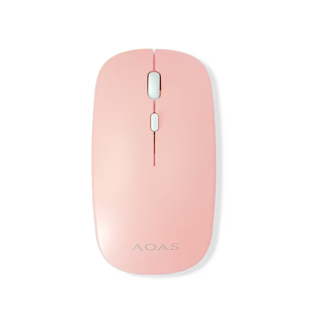 Combo Teclado Mouse AOAS AS-110 Rosado - Bluetooth 5.2 Teclado Recargable Type-C con Ñ