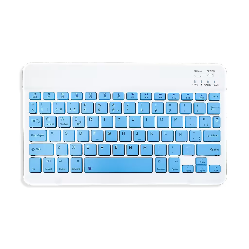 Combo Teclado Mouse AOAS AS-110 Azul - Bluetooth 5.2 Teclado Recargable Type-C con Ñ