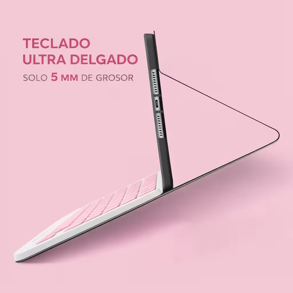 Combo Teclado Mouse AOAS AS-110 Rosado - Bluetooth 5.2 Teclado Recargable Type-C con Ñ