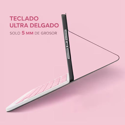 Combo Teclado Mouse AOAS AS-110 Rosado - Bluetooth 5.2 Teclado Recargable Type-C con Ñ