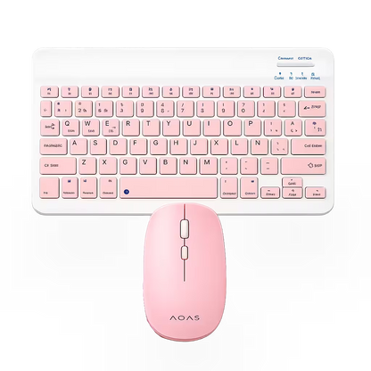 Combo Teclado Mouse AOAS AS-110 Rosado - Bluetooth 5.2 Teclado Recargable Type-C con Ñ
