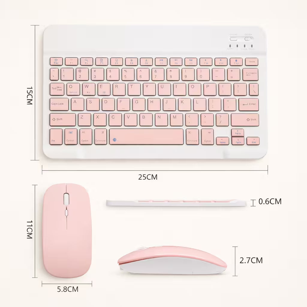 Combo Teclado Mouse AOAS AS-110 Rosado - Bluetooth 5.2 Teclado Recargable Type-C con Ñ