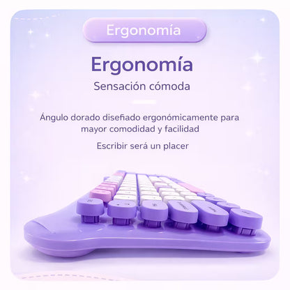 Combo Teclado Mouse Inalámbrico AOAS AS-212 Morado - 2.4G DPI Ajustable