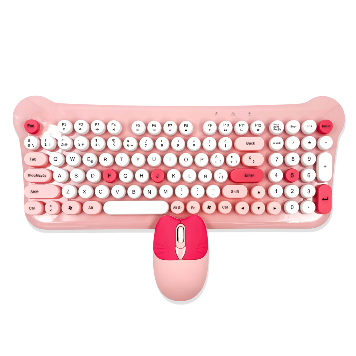 Combo Teclado Mouse Inalámbrico AOAS AS-212 Rosado - 2.4G DPI Ajustable