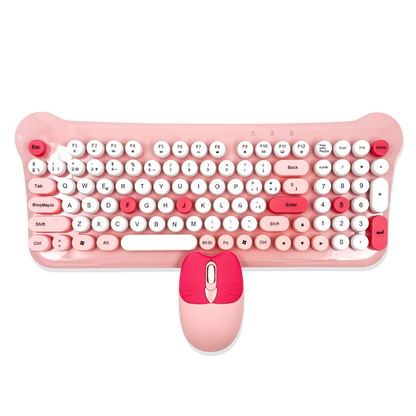 Combo Teclado Mouse Inalámbrico AOAS AS-212 Rosado - 2.4G DPI Ajustable