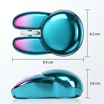 Mouse Inalámbrico Mofii M6 DM - Azul Electroplata Rabbit Ear | Triple Conexión Bluetooth 2.4G Silencioso