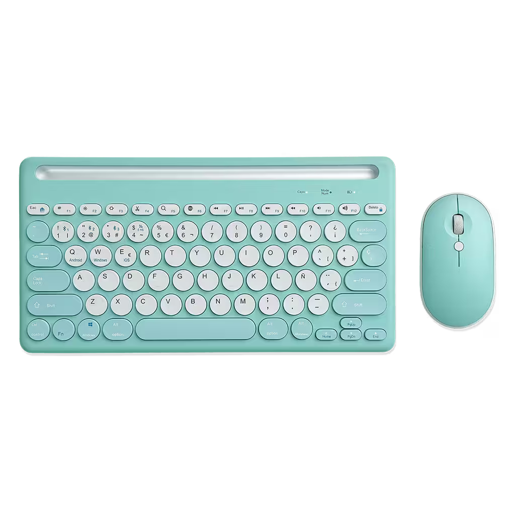 Combo Teclado y Mouse Inalámbrico AS-211 - Azul | Triple Conexión BT+2.4G 78 Teclas USB-C 40H