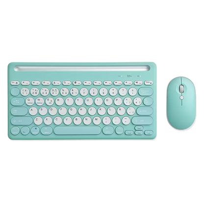 Combo Teclado y Mouse Inalámbrico AS-211 - Azul | Triple Conexión BT+2.4G 78 Teclas USB-C 40H