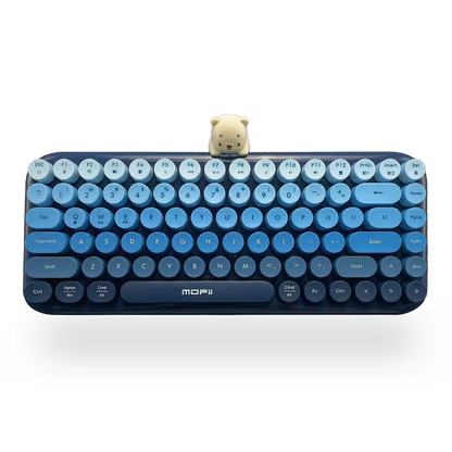 Teclado Inalámbrico Mofii Anni - Degradado Azul | 84 Teclas Redondas | Triple Conexión BT+2.4G | Osito Magnético