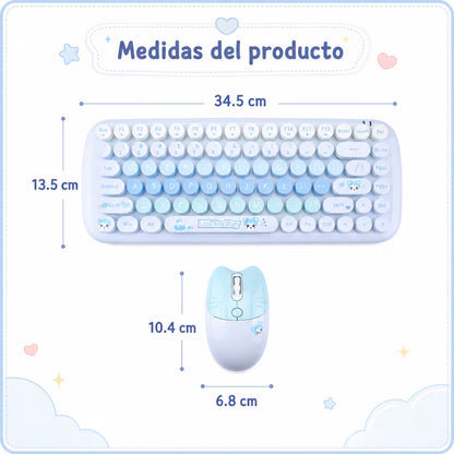 Combo Teclado y Mouse Inalámbrico MOFII Candy — Azul | 2.4G Silencioso 1200 DPI Compacto
